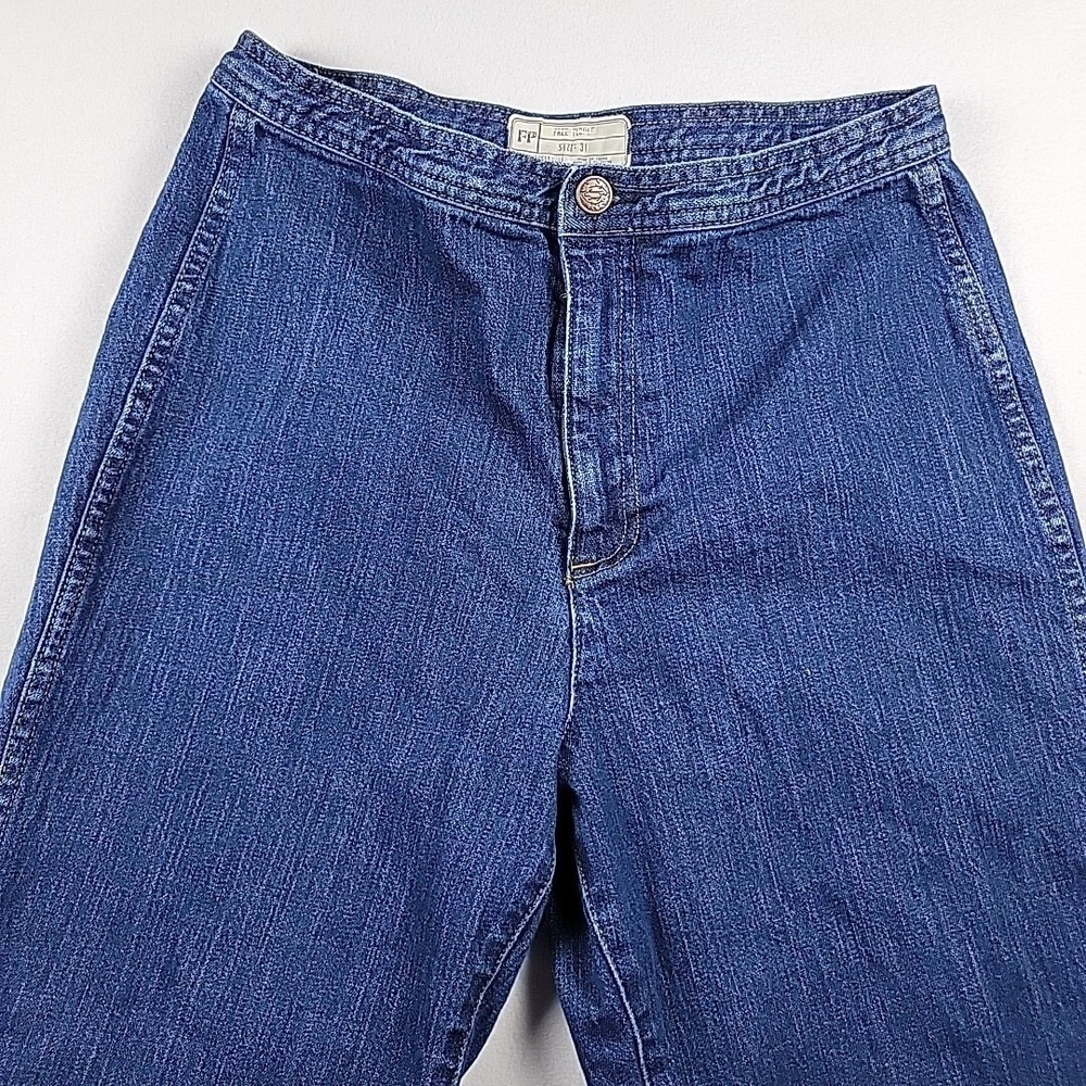 Free People Jayde Sunburst Blue Flare Jeans Women's Size 31 Hemmed READ - Picture 4 of 16